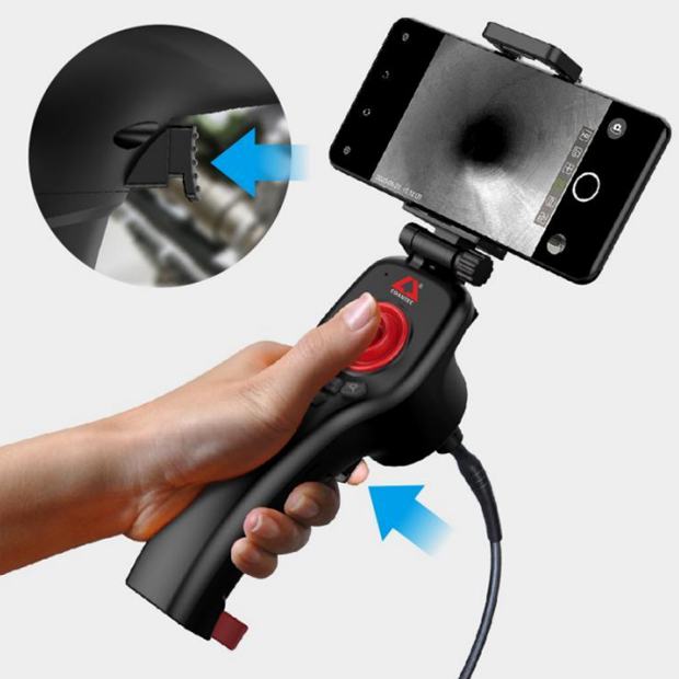 Gun shaped grip, one click photography