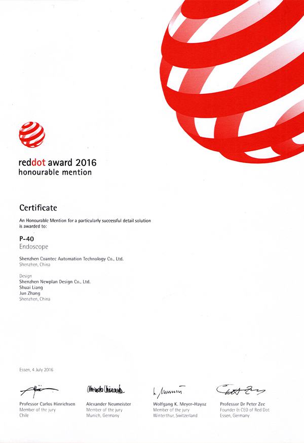 Reddot Certificate